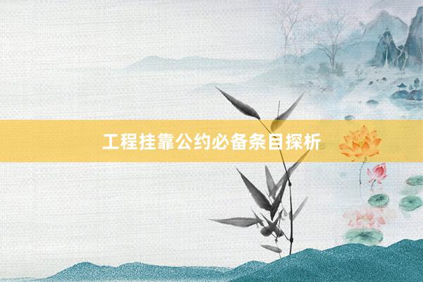 工程挂靠公约必备条目探析