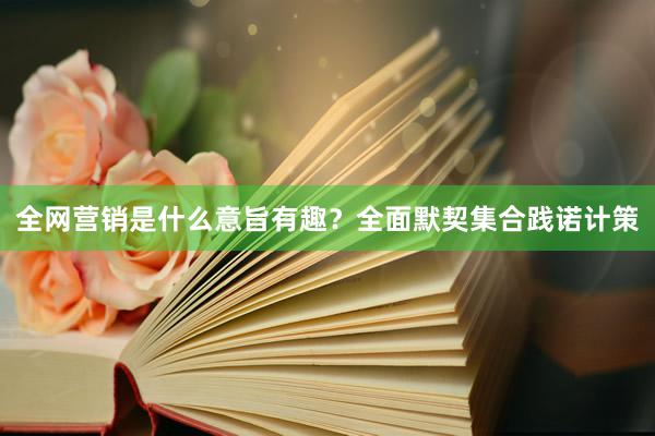 全网营销是什么意旨有趣？全面默契集合践诺计策